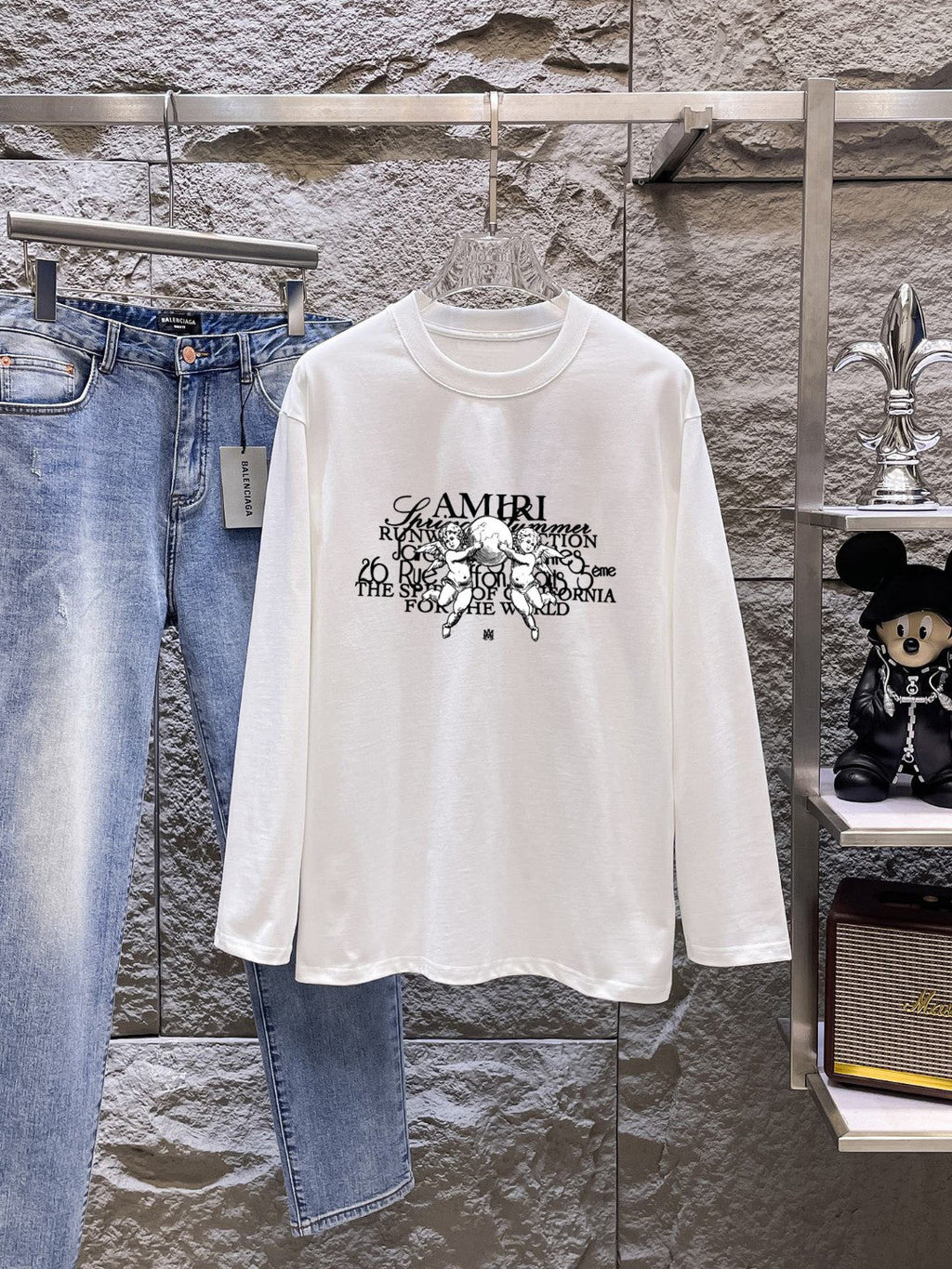 AMIRI Cherub Script Graphic Long‑Sleeve Tee