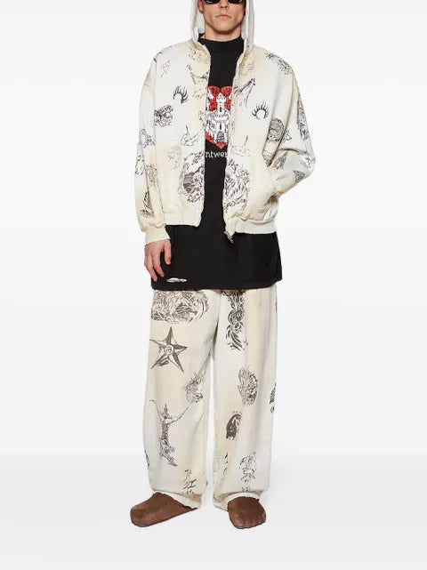 Balenciaga Tat zip-up cotton hoodie