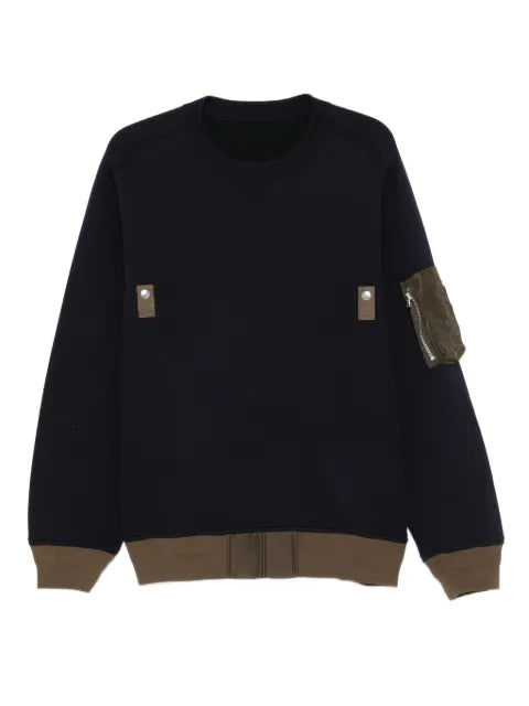 sacai panelled zip-fastening sweater