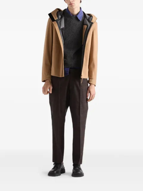 Prada cashmere zip hooded jacket
