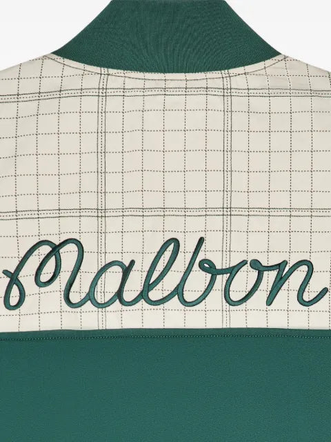 Malbon Golf Spruce quilted zip sweater