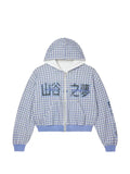 Vale check-print zip-up hoodie