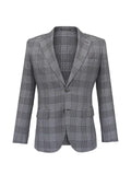 Brioni check-pattern notched-lapel jacket