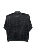 Sinclair croc-jacquard velour bomber jacket