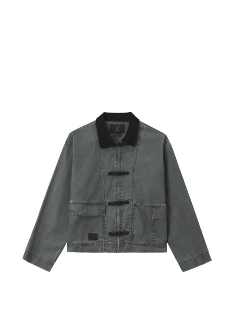 FIVE CM frog-fastening corduroy-collar jacket