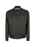 Lardini ribbed-trim zip-up bomber jacket