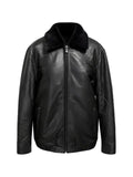 Poche Paris shearling-collar leather jacket