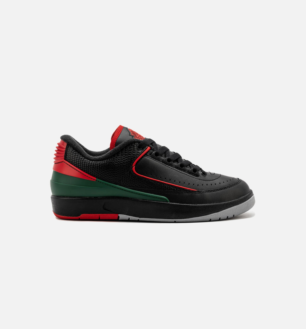 Air Jordan 2 Retro Low Christmas Grade School Lifestyle Shoe – Black/Fire Red/Cement Grey