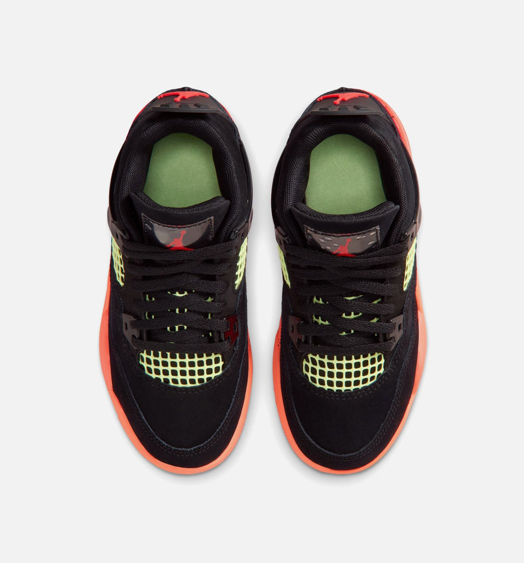 Air Jordan 4 Retro "Black Infrared 23" Preschool Lifestyle Shoes – Black/Infrared 23/Bright Mango