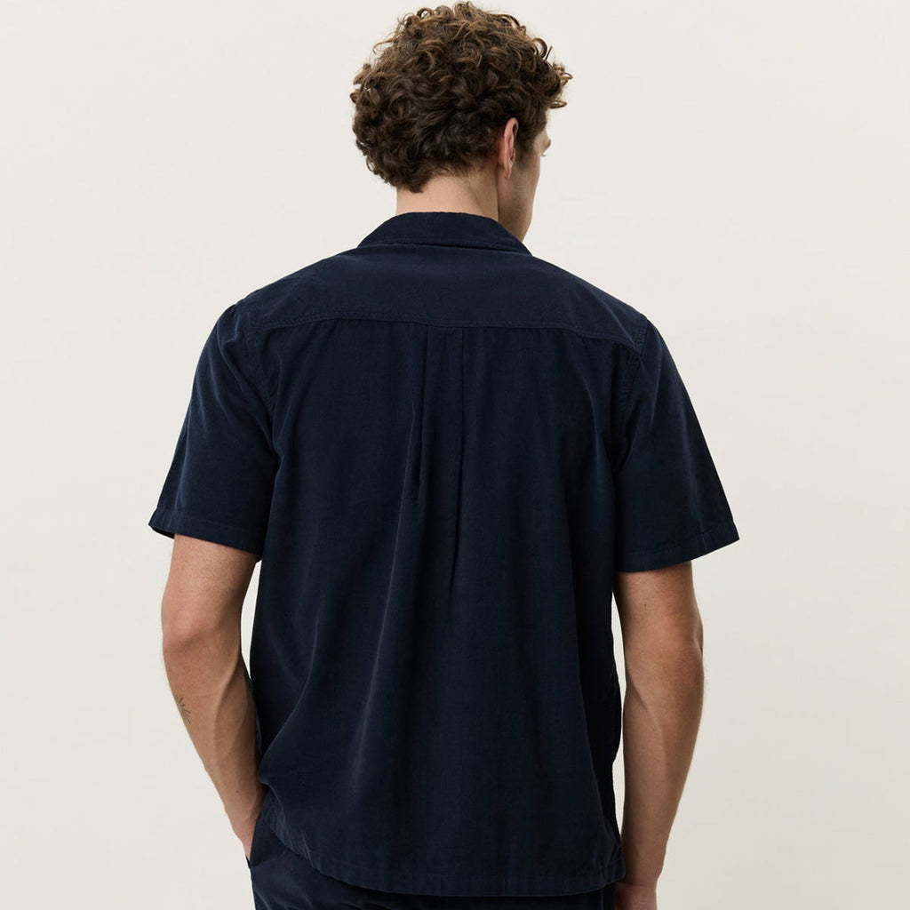 Les Deux Signature Mini Cord Ss Shirt: Dark Blue Night