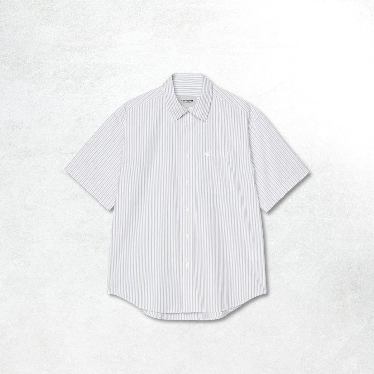 Carhartt WIP S/S Keene Shirt: Keene Stripe, White