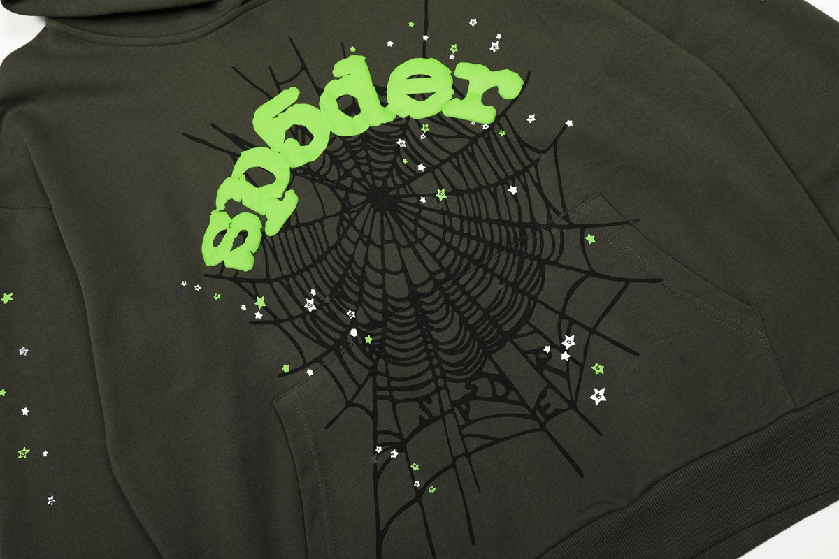 Sp5der Dark Olive Spider Web Star Matching Set