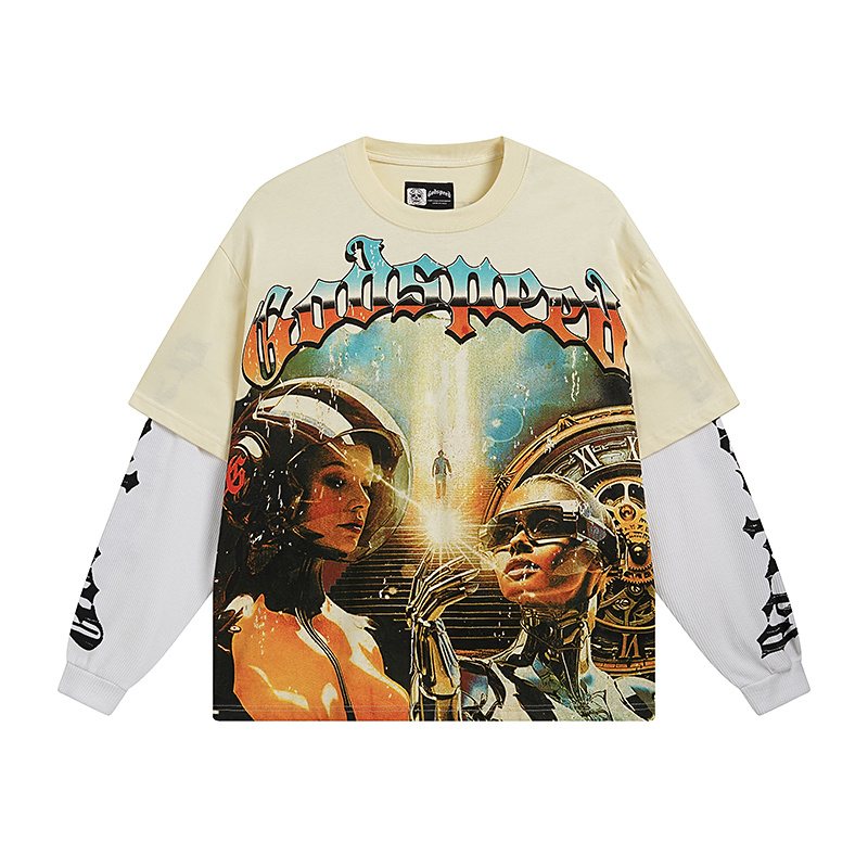 Godspeed Out of Many, One Layered-Look Long-Sleeve T-Shirt