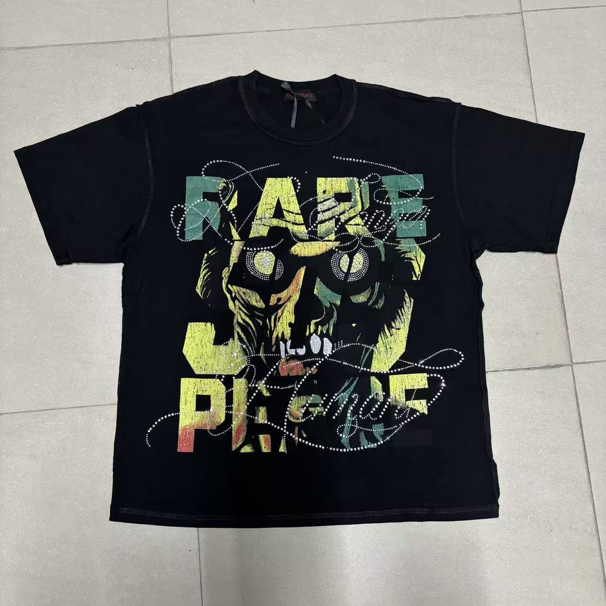 RARE PEACE Save Our Souls Skull Graphic T-Shirt