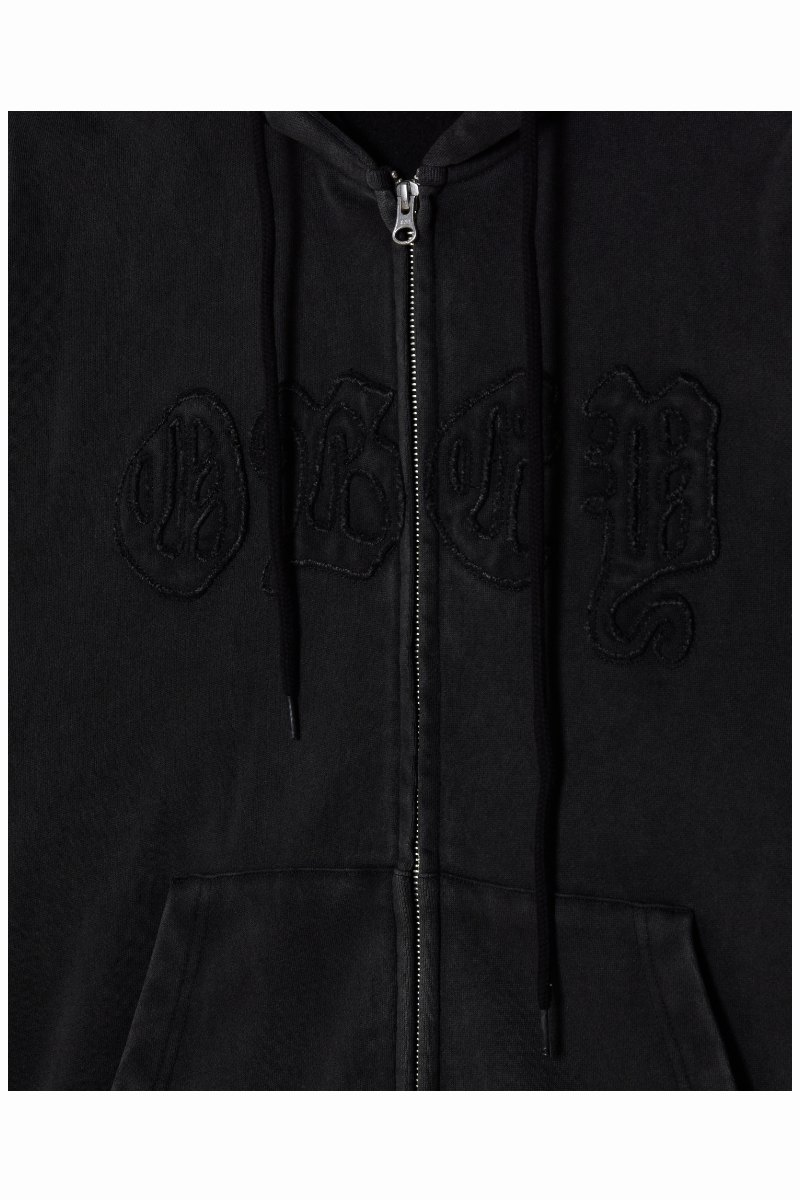 OBEY GOTHIC ZIP HOOD Dusty Black Limo
