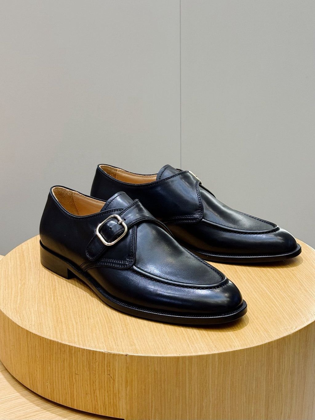 Loro Piana Black Buckle Loafers