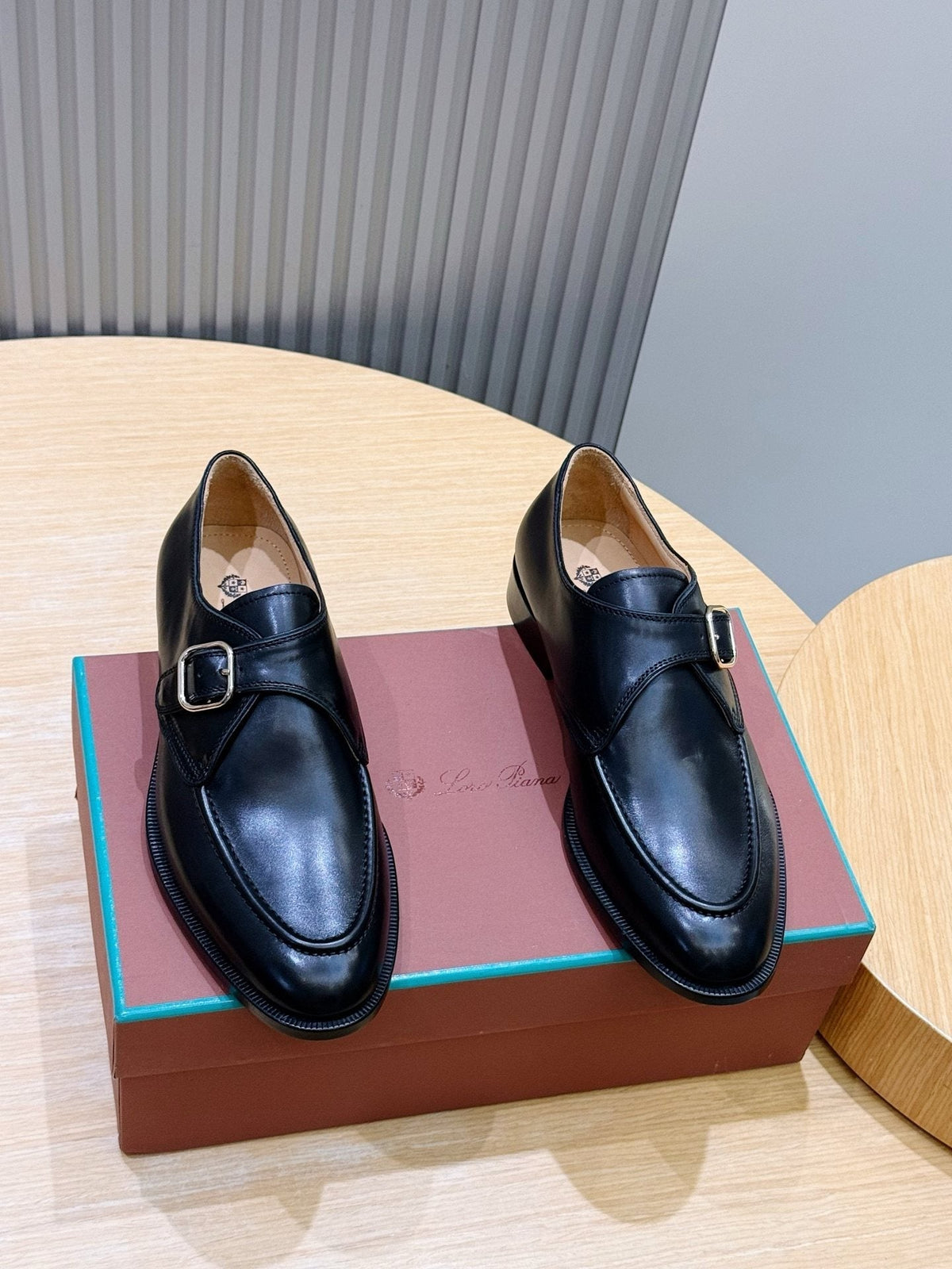Loro Piana Black Buckle Loafers