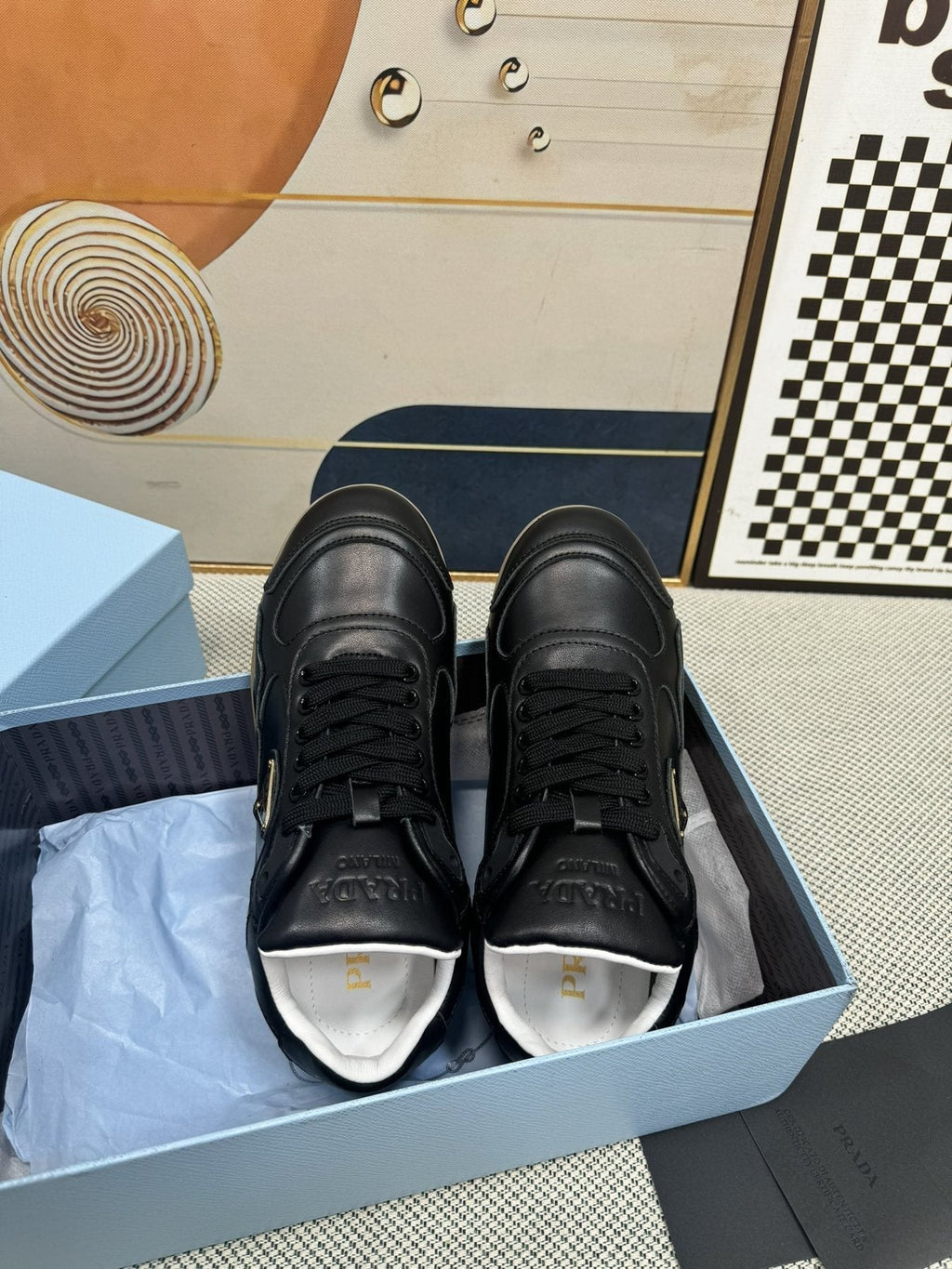 Prada Triangle Logo Low-Top Sneakers - Lug Sole