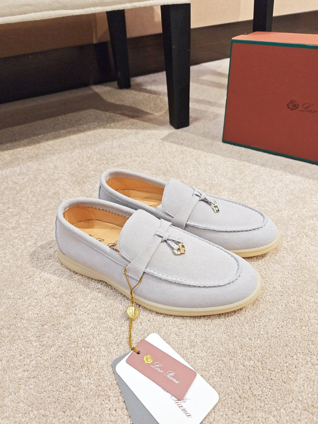 Loro Piana Metal-Charm Moc Toe Loafers