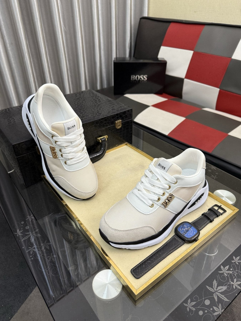 BOSS Men's Color-Block Low-Top Sneakers