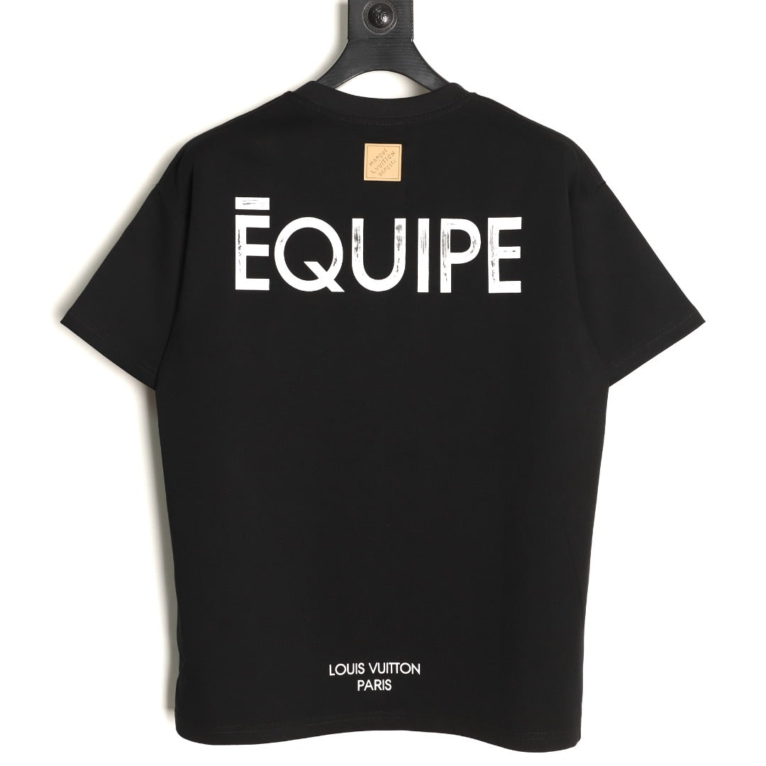 Louis Vuitton L.V.M. and Equipe Lettering Short-Sleeve T-Shirt - Black